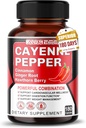 Capsules de poivre Cayenne - Complexe Ultra avec cannelle, gingembre, cardamome, berry Hawthorn - Soutien Digestion, Circulation et Bien-être général (180 Compte (paquet de 1))