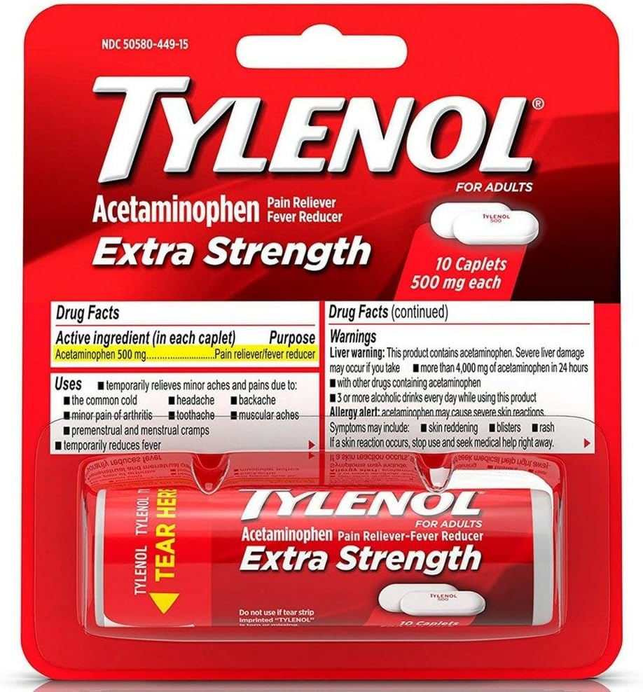 Caplets de force supplémentaires TYLÉNOL 10 ea (paquet de 6)