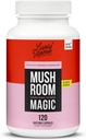 LIVELY VITAMIN CO. Champignon Magie - Chaga - Cordyceps - Lions Mane - Turquie Tail - Reishi - Shiitake - Maitake - Immune - Énergie - Mémoire - Non-OGM - 120 Capsules Vegan