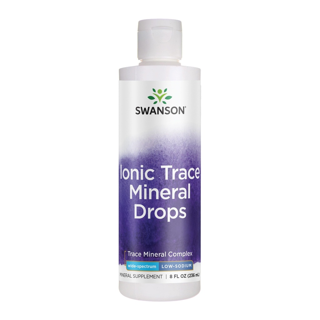 Swanson Concentrace Trace Mineral Drops 8oz-Complete Mineral Complex pour l'énergie, l'hydratation, et équilibre électrolytique plus de 72 minéraux ioniques à absorption élevée tels que le magnésium, le potassium, le calcium