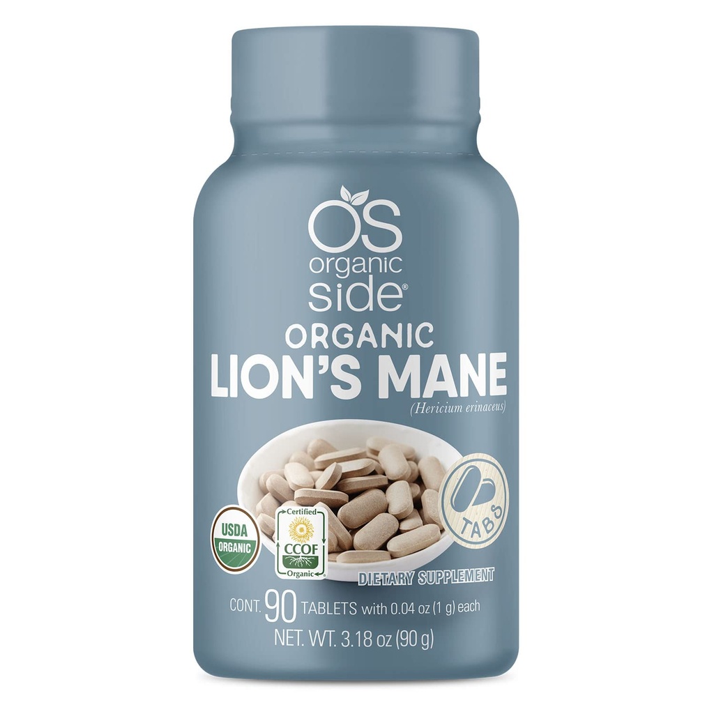 Lions Manes Mane Comprimés 100% bio purs Certifié USDA Non-OGM, mémoire basée sur les plantes et support de focalisation