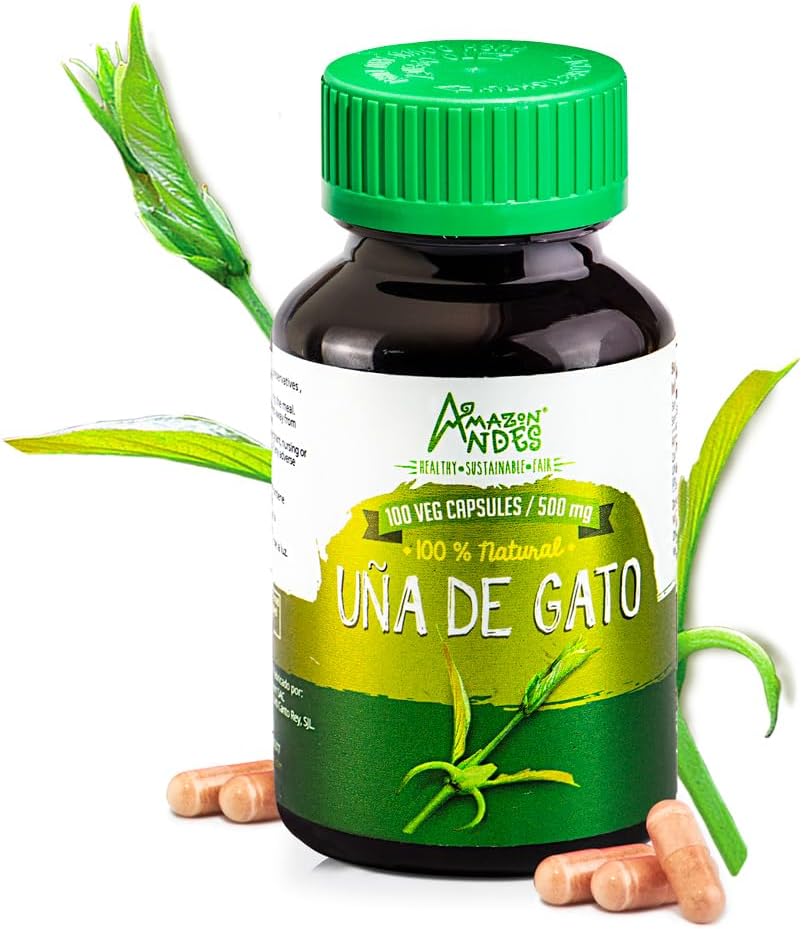 Griffe de chat (Uncaria Tormentosa) Capsules l 1000mg par portion superfood l Joints, Immunis et systèmes cardiovasculaires Supporter l Pilules véganes l Source durable l Uña de Gato l Andes