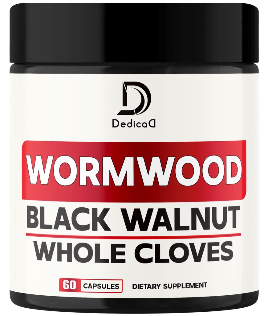 12in1 Wormwood Capsules Noir Noyer Cloves, Ginger, Curcumine curcuma et poivre noir - Système immunitaire - 60 Capsules