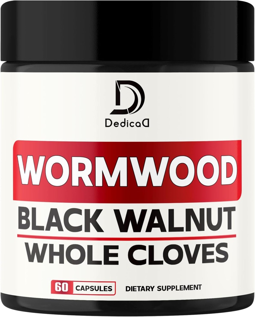 12in1 Wormwood Capsules Noir Noyer Cloves, Ginger, Curcumine curcuma et poivre noir - Système immunitaire - 60 Capsules