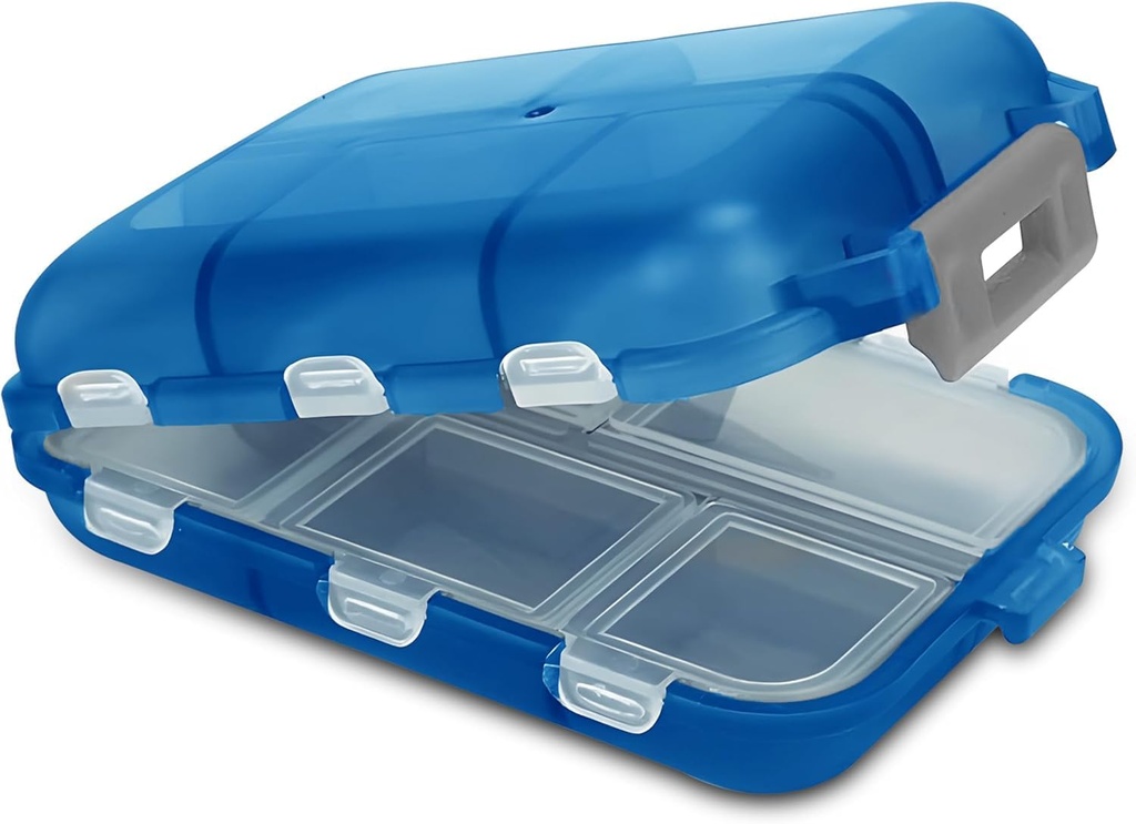 Boîte à pilules de voyage Pill Case compact portable avec 10 compartiments Pill Case pour la purse, Pocket Durable Daily Pill Organizer pour les vitamines, suppléments, médecine (bleu)