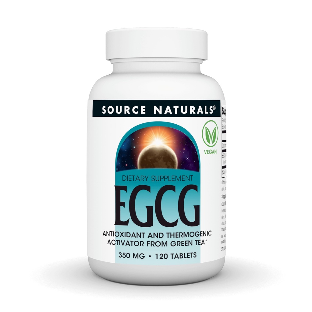 Source Naturals EGCG, antioxydant et activateur thermogénique du thé vert*, 350 mg - 120 comprimés
