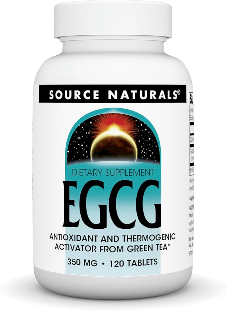 Source Naturals EGCG, antioxydant et activateur thermogénique du thé vert*, 350 mg - 120 comprimés
