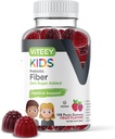 Fibre prébiotique Viteey pour enfants pour le soulagement de la constipation, soutien de la santé digestive, soutien de poids naturel - Fibre 4g, Zéro sucre ajouté, végétalien, sans gluten - Gummy goûté aux fruits à croquer