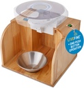 LiveFine Pill Dispenser Tipper (Dispenser is not Included), One-Touch Operation, Automatic Pill Dispensing, Stylish Wooden Base, Compatible with LiveFine & Other Leading Models