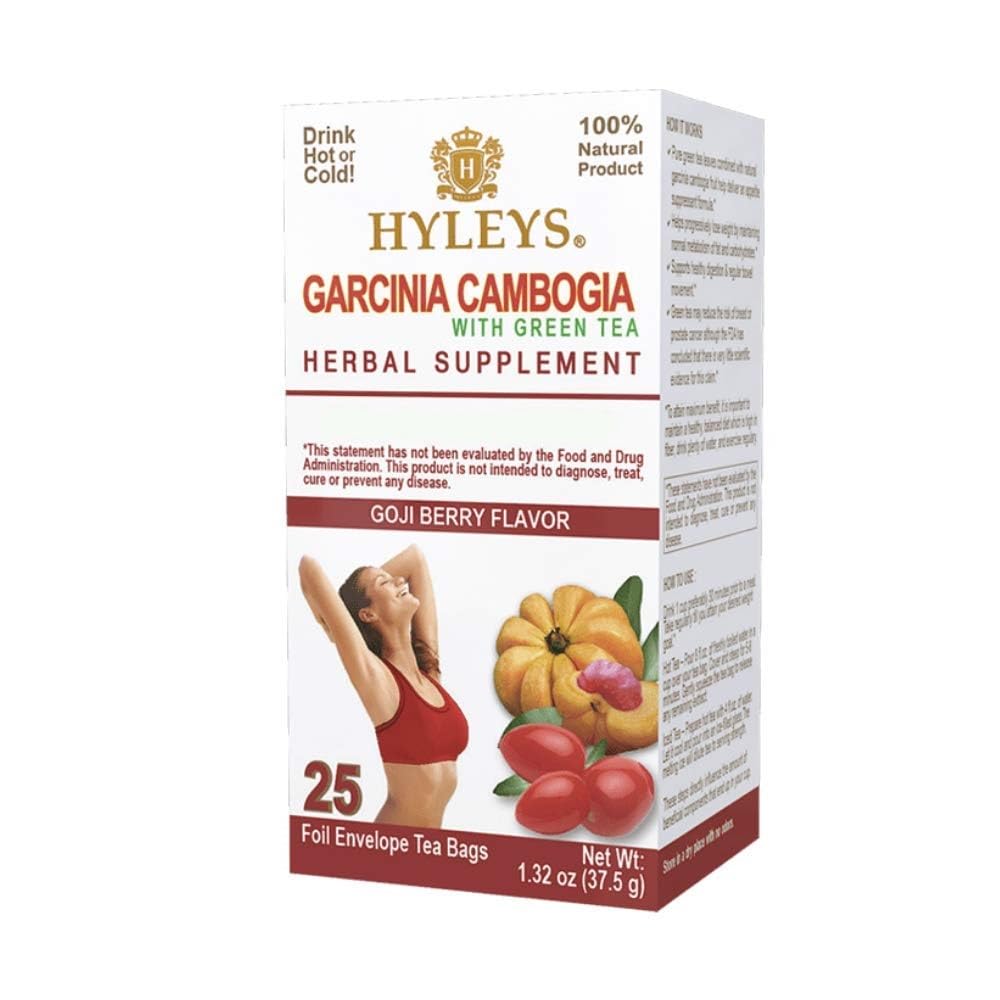 HYLEYS Thé Garcinia Cambogia Thé vert avec Goji Berry Saveur - 25 sachets de thé