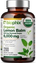 Biophix Lemon Baume Capsules USDA Organic 20:1 Extrait 300 mg 200 Veggie Caps - Santé cognitive Stress Sleep Mood Support Supplément naturel à base de plantes
