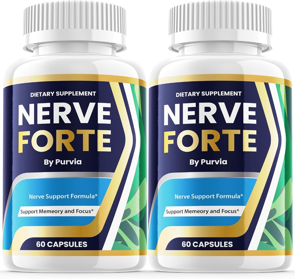 (2 Pack) Nerve Forte Pills, Nerve Forte Capsules Formule de force avancée pour le soutien général du bien-être, Nerve Forte Reviews, Nerveforte Maximum Performance Vitamin Supplement Support (120 Capsules)