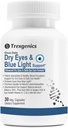 Trexgenics Yeux secs et soutien à la lumière bleue Une fois par jour Formule végétarienne avec Lutéine 10mg, Zeaxanthin 2mg, Bilberry, Ginkgo, Pine Bark, Vitamine C, Zinc et Vitamine A (30 Capsules de légumes)