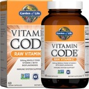 Code Vitamine de jardin de vie Vitamine brute C - 60 Capsules, 500 mg d'aliments entiers Vitamine C Capsules + Mélange de fruits et légumes et probiotiques, suppléments pour adultes, végétalien, sans gluten