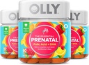 Olly Multivitamine Prénatale Gummy, Acide Folique, Vitamine D, Oméga DHA, Supplément à croquer, 60 Gummies Citrus 3 Compte