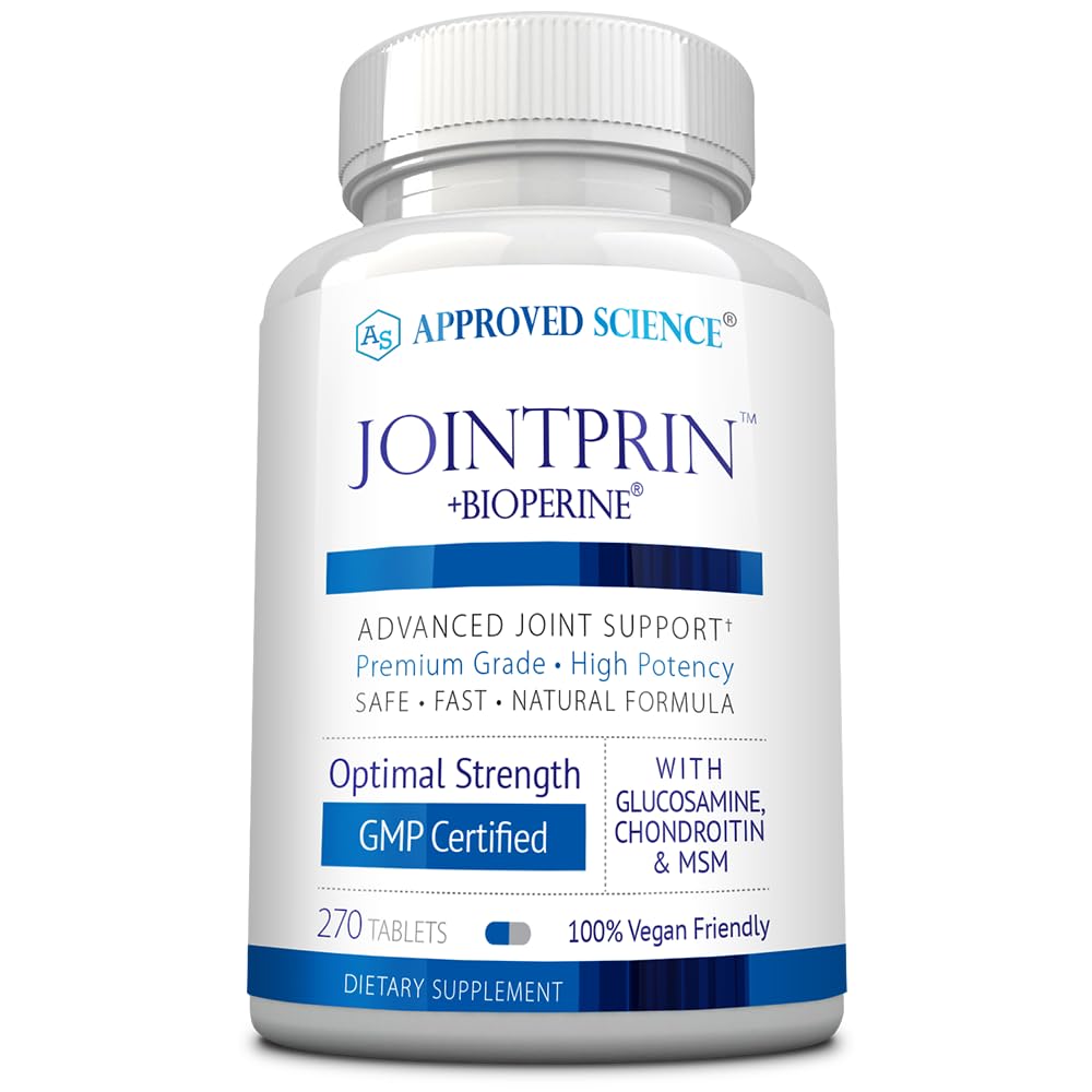 Jointprin scientifique approuvé - Supplément de soutien conjoint - Glucosamine, MSM, Chondroïtine, Turmeric, Boswellia, BioPerine - Approvisionnement de 3 mois