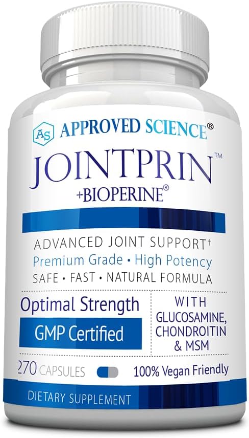 Jointprin scientifique approuvé - Supplément de soutien conjoint - Glucosamine, MSM, Chondroïtine, Turmeric, Boswellia, BioPerine - Approvisionnement de 3 mois