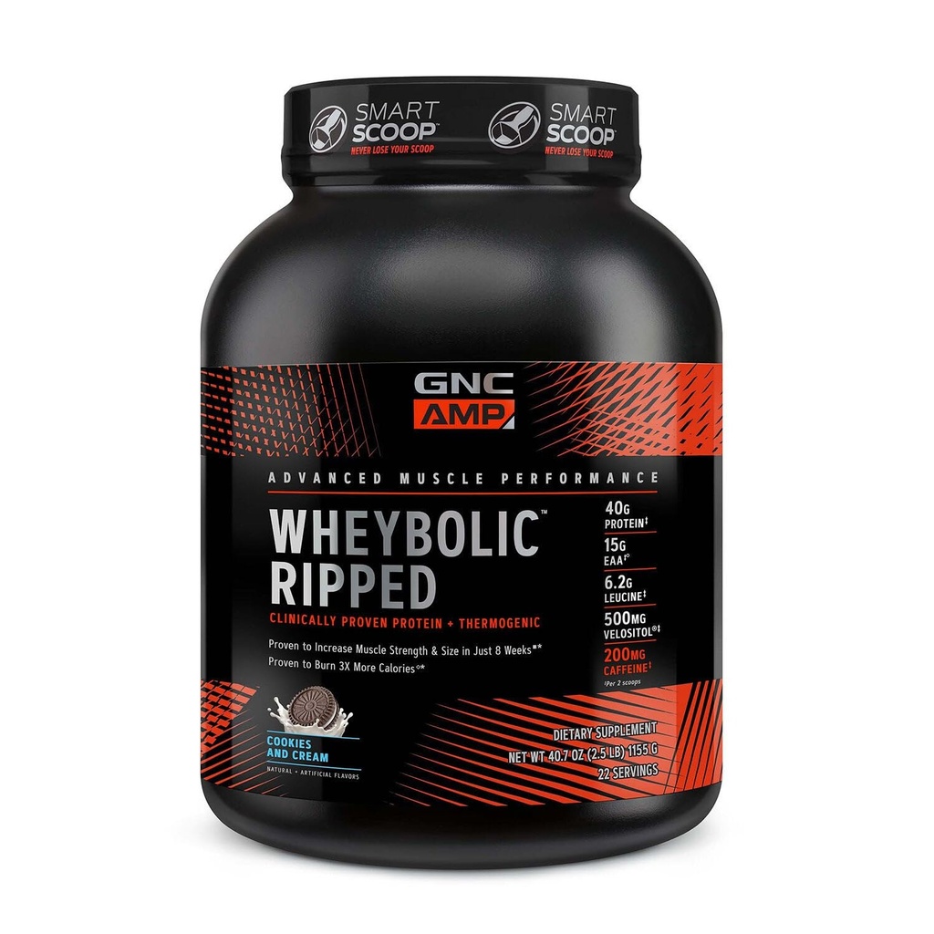 GNC AMP Wheybolic Ripped - Cookies et crème (22 portions)