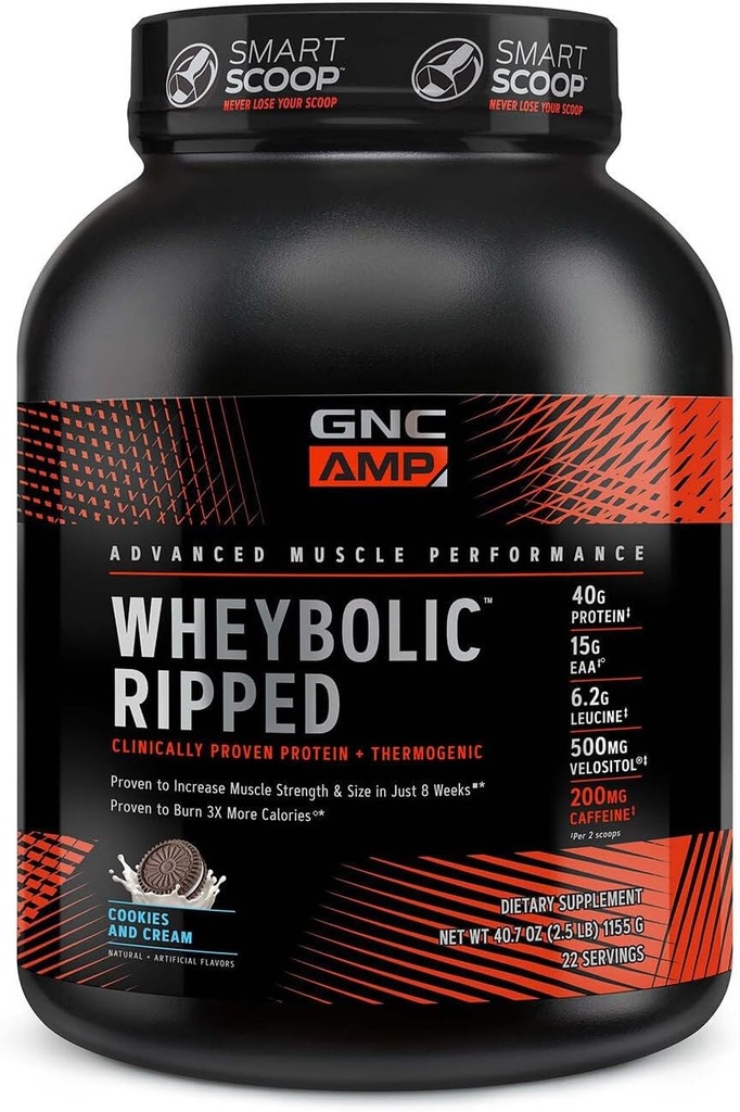 GNC AMP Wheybolic Ripped - Cookies et crème (22 portions)