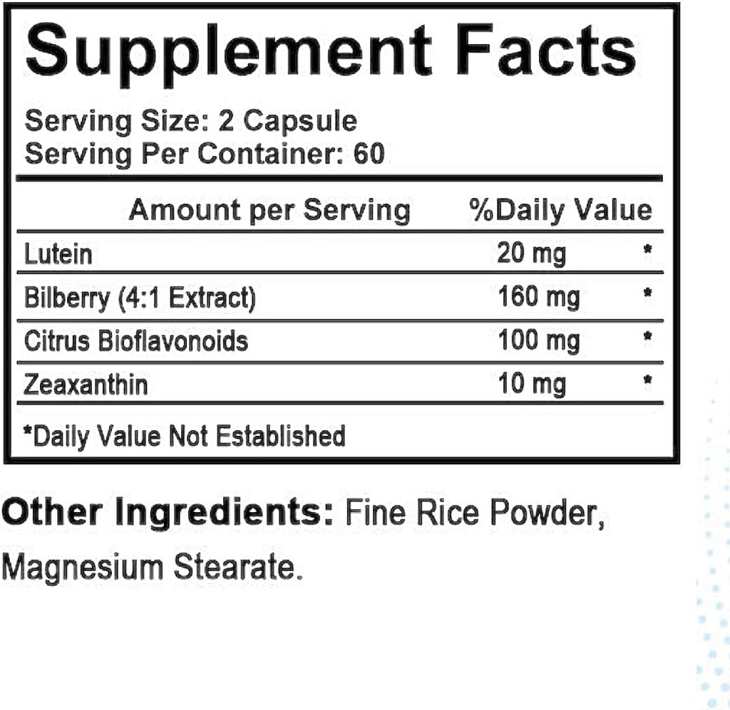Total Eye Complex - Lutein + Bilberry + Zeaxanthin + Citrus Bioflavonoids - Ultra Vision Support Supplement for Healthy Eyes 120 Softgels, 60 Day Supply
