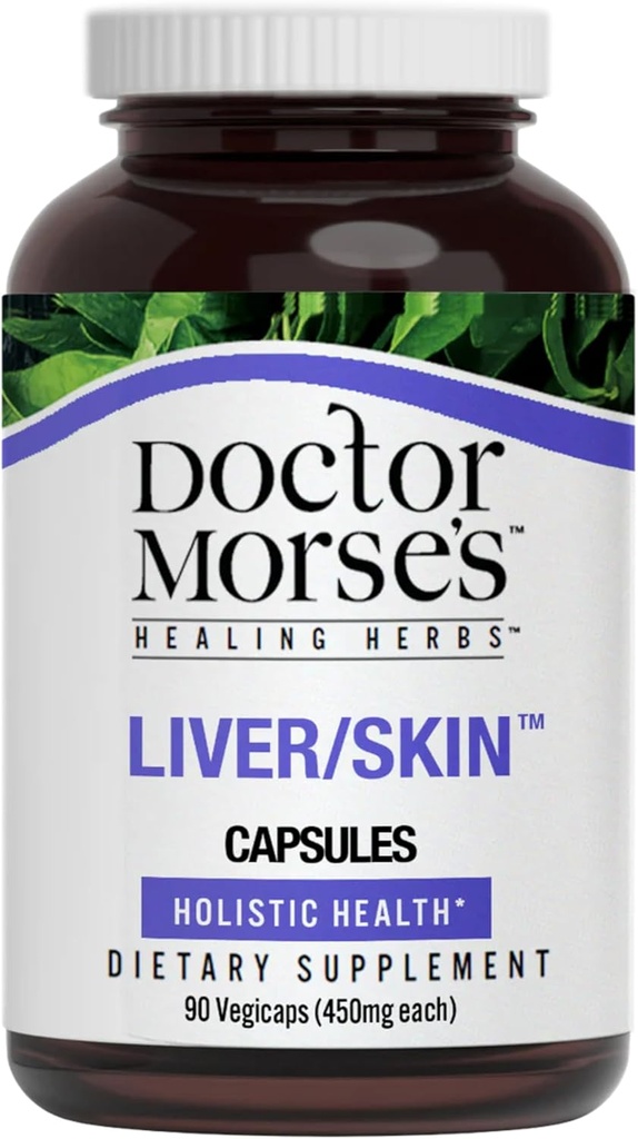 Doctor Morse's Liver/Skin Care Supplement - Natural Digestive System Health & Elimination Support - Naturopath Formulated - Milk Thistle Seed, Burdock, Bayberry, Dandelion Root - 90 Capsules