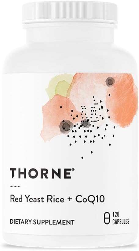 THORNE - Riz de levure rouge + CoQ10 - Maintenir des niveaux de cholestérol sains et soutenir la santé cardiovasculaire - Soutien antioxydant ajouté* - Sans gluten, sans lait - 120 portions