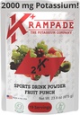 Krampade Electrolytes Powder Potassium Supplement - 2000 mg K+, >2X More Than Coconut Water | Cramp Relief and Prevention | Hydration Powder