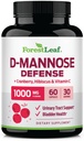 ForestLeaf D Mannose 1000mg Capsules - D-Mannose avec Cranberry, Hibiscus & VIT C, Santé du Trac Urinaire pour les femmes et les hommes, Pilules de DMannose Organique pour UTI, Santé Urinaire et Soutien de Bladder 60 Capsules