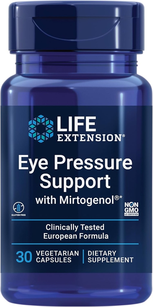 Extension de vie Support de pression oculaire avec Mirtogenol - Supplément santé oculaire pour une pression oculaire saine - avec écorce de pin Maritime française – sans gluten, végétarien, non-OGM - 30 capsules