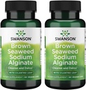 Swanson Premium - Alginate de sodium d'algues brunes avec feuille de cilandre - 60 capsules de légumes (2 paquets)