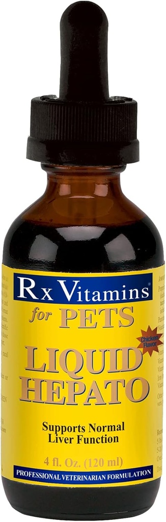 Rx Vitamines Arôme de poulet Hepato liquide pour animaux de compagnie, 4 fl./One Size