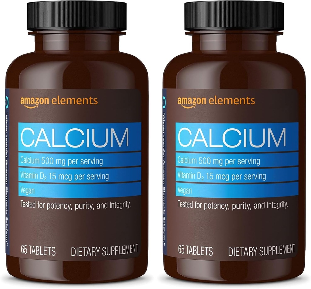 Éléments Calcium plus vitamine D2, 65 comprimés (2 mois d'approvisionnement) (paquet de deux)