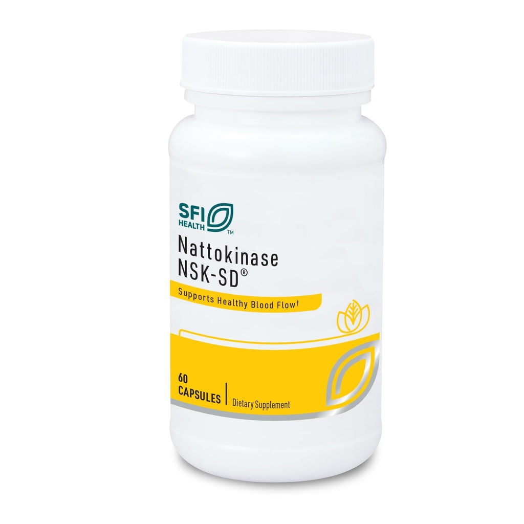Klaire Labs SFI Health Nattokinase NSK-SD - Enzyme protéolytique pour le soutien cardiovasculaire, la laiterie et sans gluten (60 capsules)