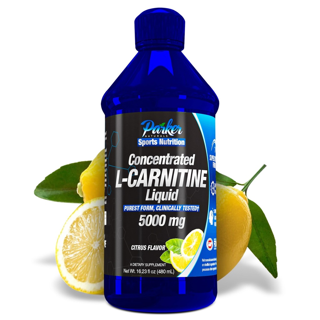 Parker Naturals Concentré L-Carnitine Liquide, 5000mg Tous les suppléments naturels de L-Carnitine, L-Carnitine liquide avec vitamine V5, 16.23 Fl. Oz