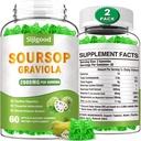 Gommies de grirola à 2 paquets - Feuilles de grirola biologique et extrait de fruits - Aide digestive, soutien immunitaire et propriétés antioxydantes - 120 Gommes aromatisés aux pommes