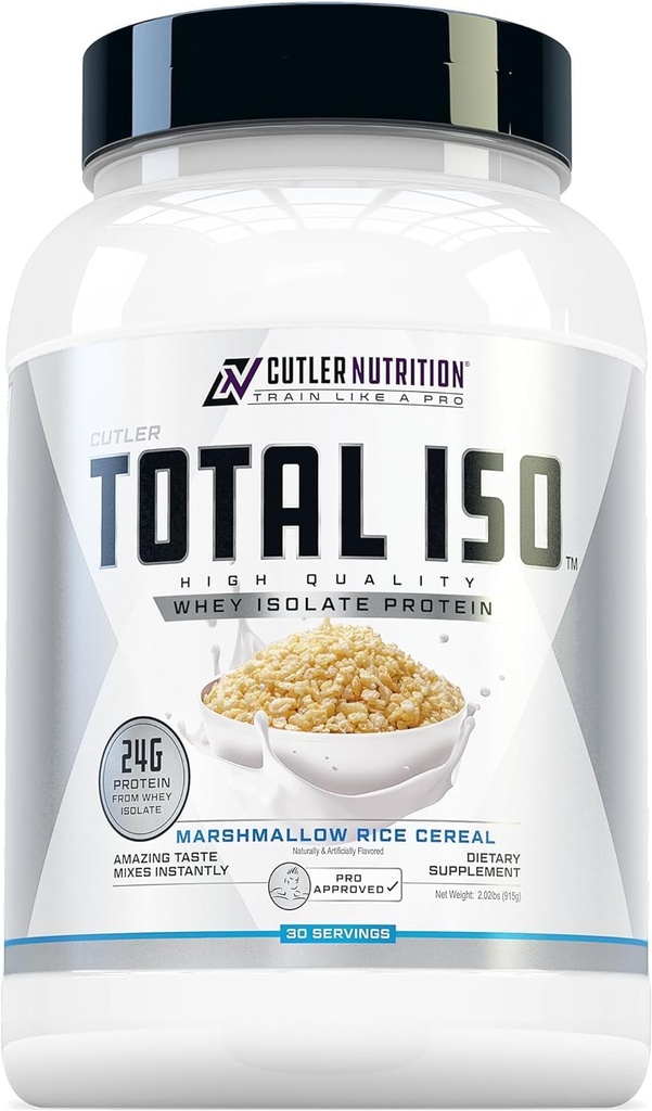 Nutrition des coupeurs Total ISO Poudre de Protéines Isolées de Whey: Meilleur Dégustation Secouer de Protéines de Whey, Isolé 100% de Protéines de Whey, Mélange de Poudre de Protéines de l'après-entraînement parfait, Céréales de Riz Marshmallow, 2 livres