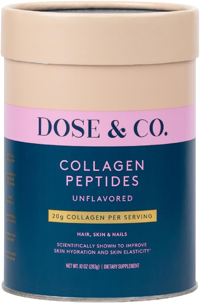 DOSE & CO. Pure collagène peptides pour cheveux, peau et ongles, sans aromatisation - Supplément en poudre de 10 oz
