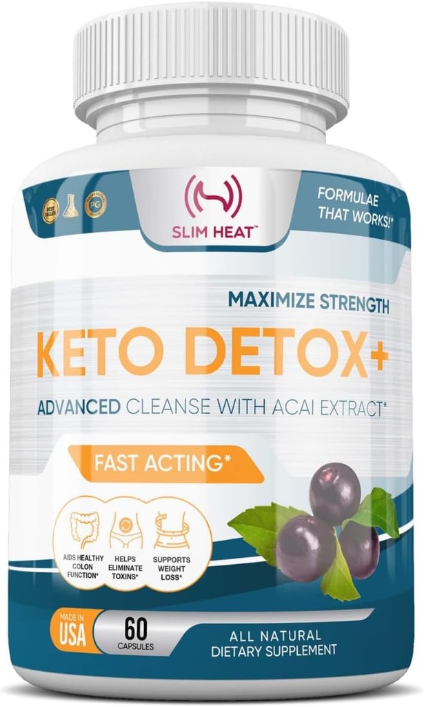 Detox Cleanse pour perdre du poids - Gut naturel et intestinal Nettoyez les pilules - Mélange propriétaire avec Psyllium Husk - Détox kéto pour les femmes et les hommes - Non-OGM, NSF certifié, Fabriqué aux États-Unis - 60 capsules
