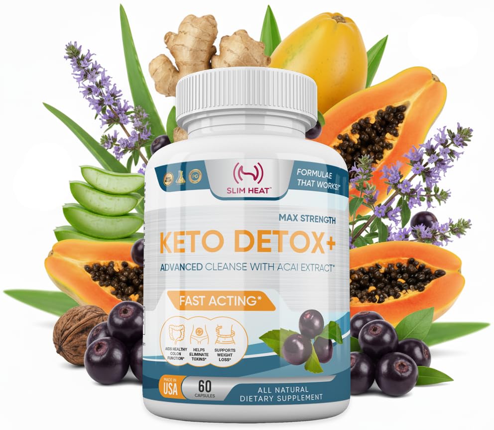 Nettoyer le détox pour perdre du poids - Pilules naturelles de nettoyage Gut & Intestinal - Mélange exclusif avec Psyllium Husk - Détox kéto pour les femmes et les hommes - Non-OGM, NSF certifié, Fabriqué aux États-Unis - 60 Capsules