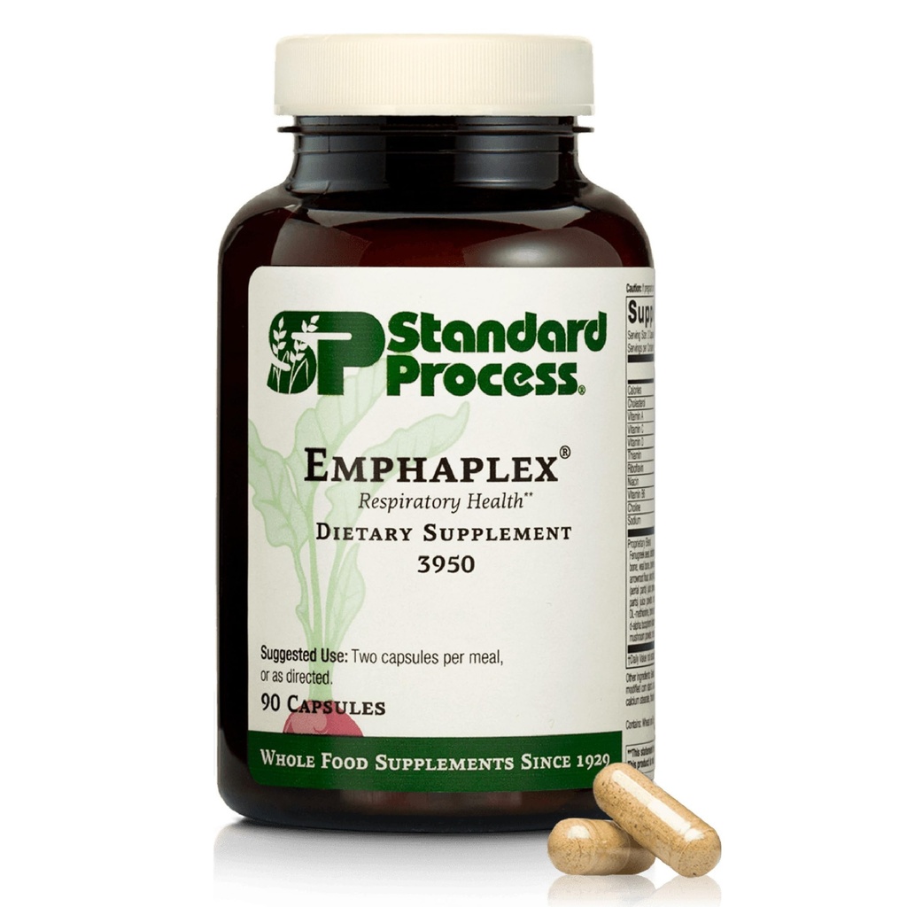 Emphaplex de processus standard - Supplément du système respiratoire pour le soutien antioxydant - pour le soutien de l'énergie cellulaire et la santé du système nerveux - 90 capsules (45 portions)