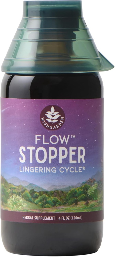 WishJarden Herbs Flow Stopper Lingering Cycle (Wombstringe) - Formule végétale à base de plantes avec pourpre et noisettes de sherpherd, Modérés Saignement par hémorragie, flux sanguin et spotting entre les cycles, 4oz