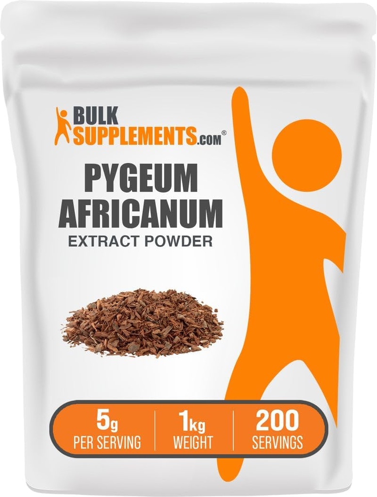 BulkSupplements.com Poudre d'extrait de Pygeum Africanum - de l'écorce de Pygeum, supplément nutritionnel - sans gluten - 5g par portion, 1kg (2,2 lb) (paquet de 1)