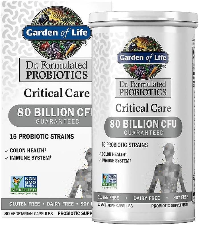 Jardin de la vie Dr Probiotiques Formulés Critical Care 80 Million CFU 15 souche Colon Health et système immunitaire, 30 capsules