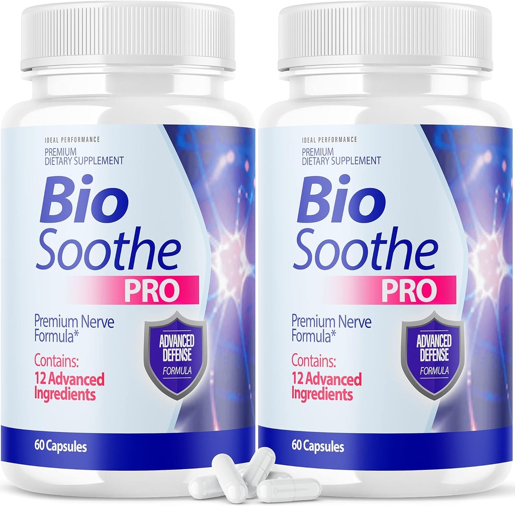 IDEAL PERFORMANCE (2 Pack) Biosoothe Pro Neuropathy Treatment Capsule for Nerve Pain Repair Pills Bio Soothe Premium Formula Supplement Alpha Fix Neeve (120 Capsules)
