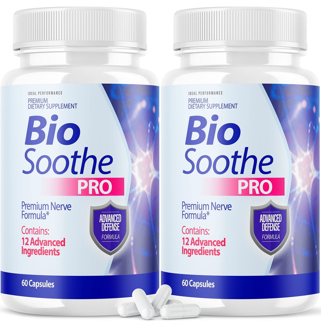 IDEAL PERFORMANCE (2 Pack) Biosoothe Pro Neuropathy Treatment Capsule pour pilules de réparation de douleur Nerve Bio Soothe Premium Formula Supplément Alpha Fix Neeve (120 Capsules)