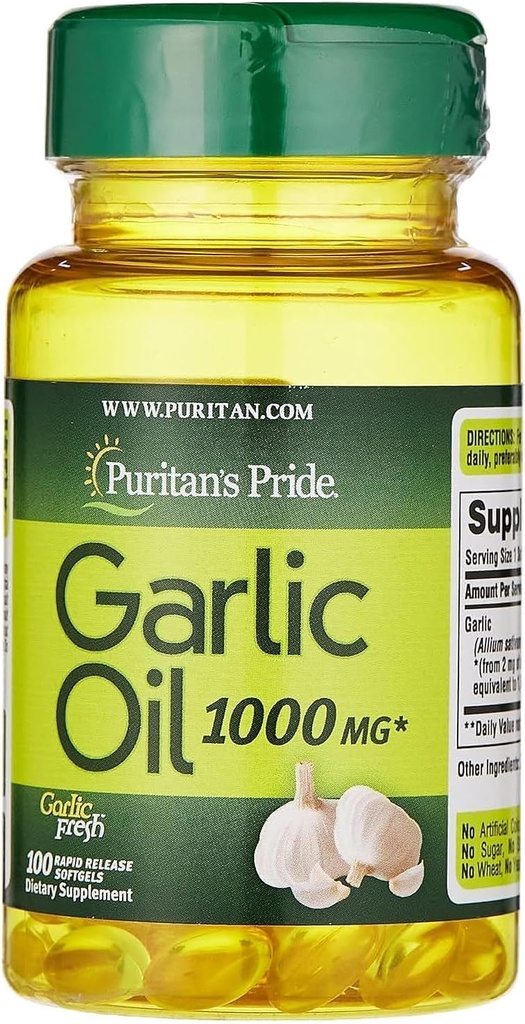 Puritan's Pride Huile d'ail 1000 mg 100 Softgels