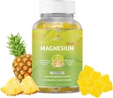 Gommies de magnésium BeLive 200mg - 60 Ct. Suppléments de glycine de magnésium pour la relaxation, le stress et le sommeil pour les adultes et les enfants - Saveur d'ananas savoureux et Tangy