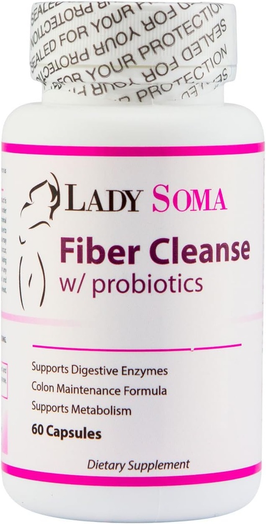 Lady Soma Fiber Cleanse pour les femmes avec des probiotiques, 60 Capsules