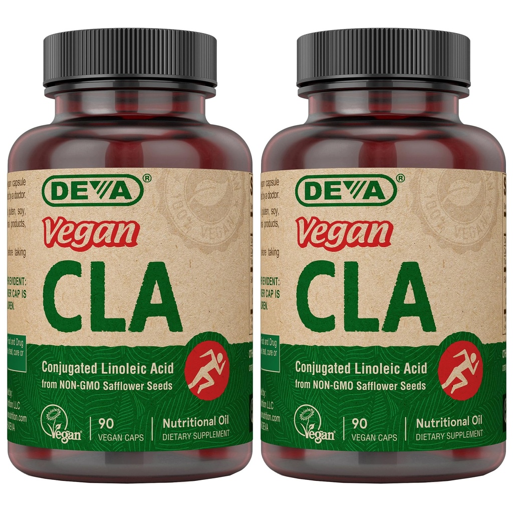 Vitamines végétales DEVA Acide linoléique conjugué (ALC), de l'huile de carthame non-OGM, 90 capsules, 1 emballage