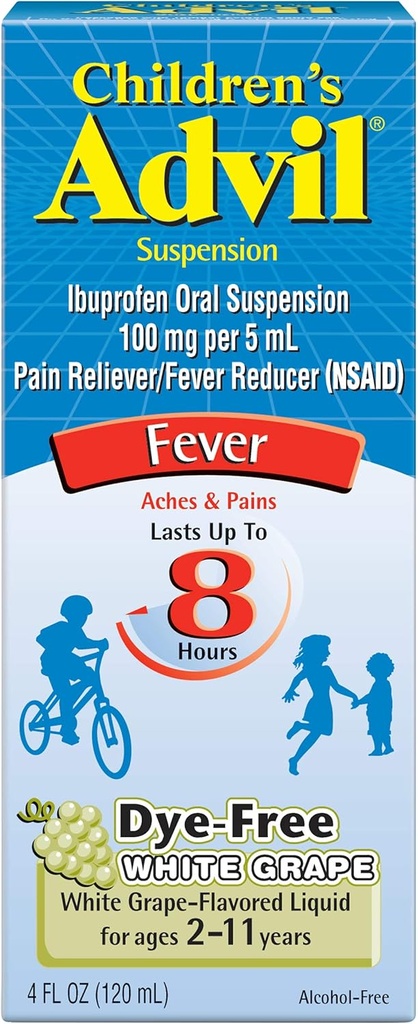 Advil Suspension pour enfants sans sucre, sans colorant, Berry 4 oz (paquet de 2)